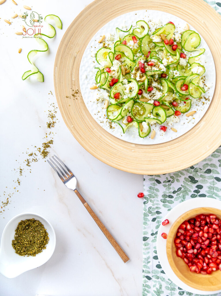 cucumber, feta and za'atar salad by spice up soul