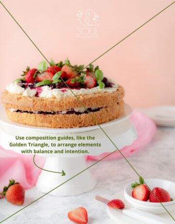Learn how to improve your food photography using negative space and the golden triangle. Simple composition techniques to create balanced and professional food images